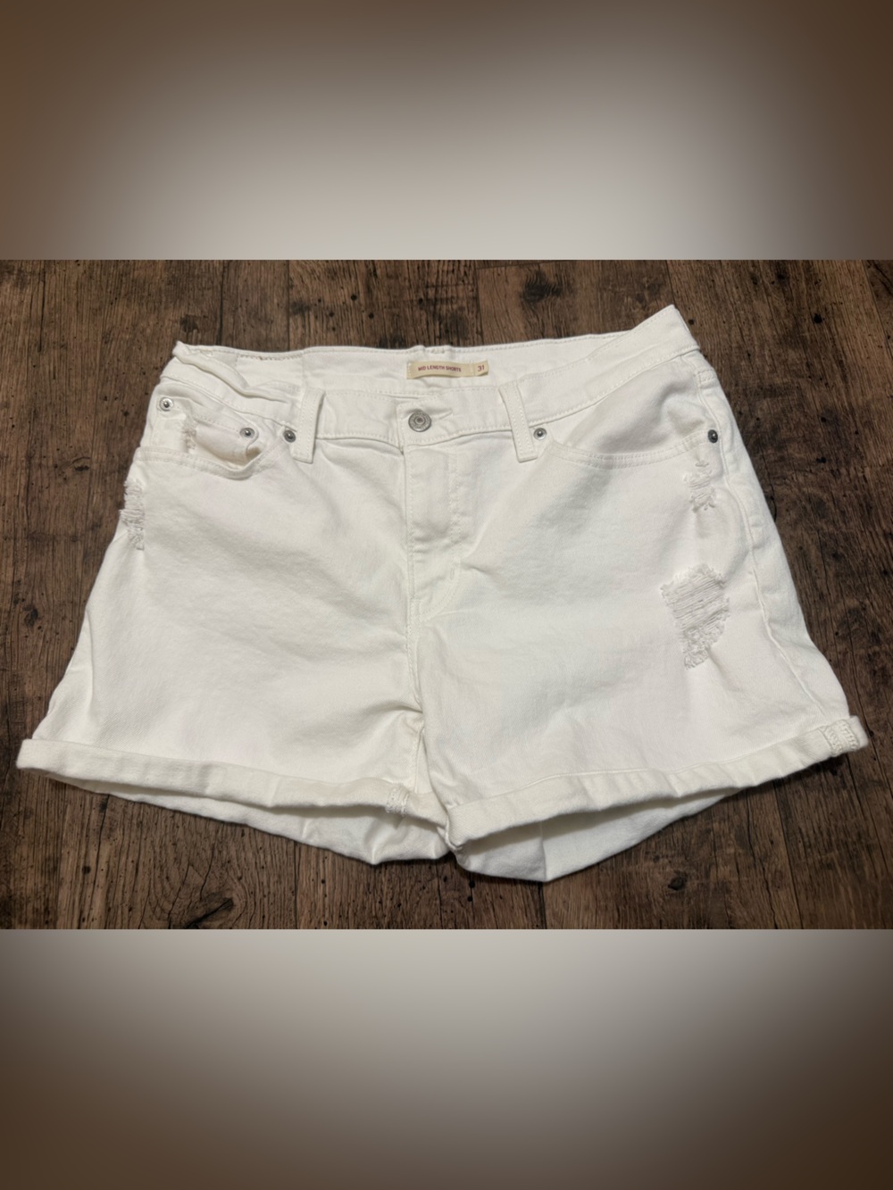 Levi's White Denim Jean Shorts
